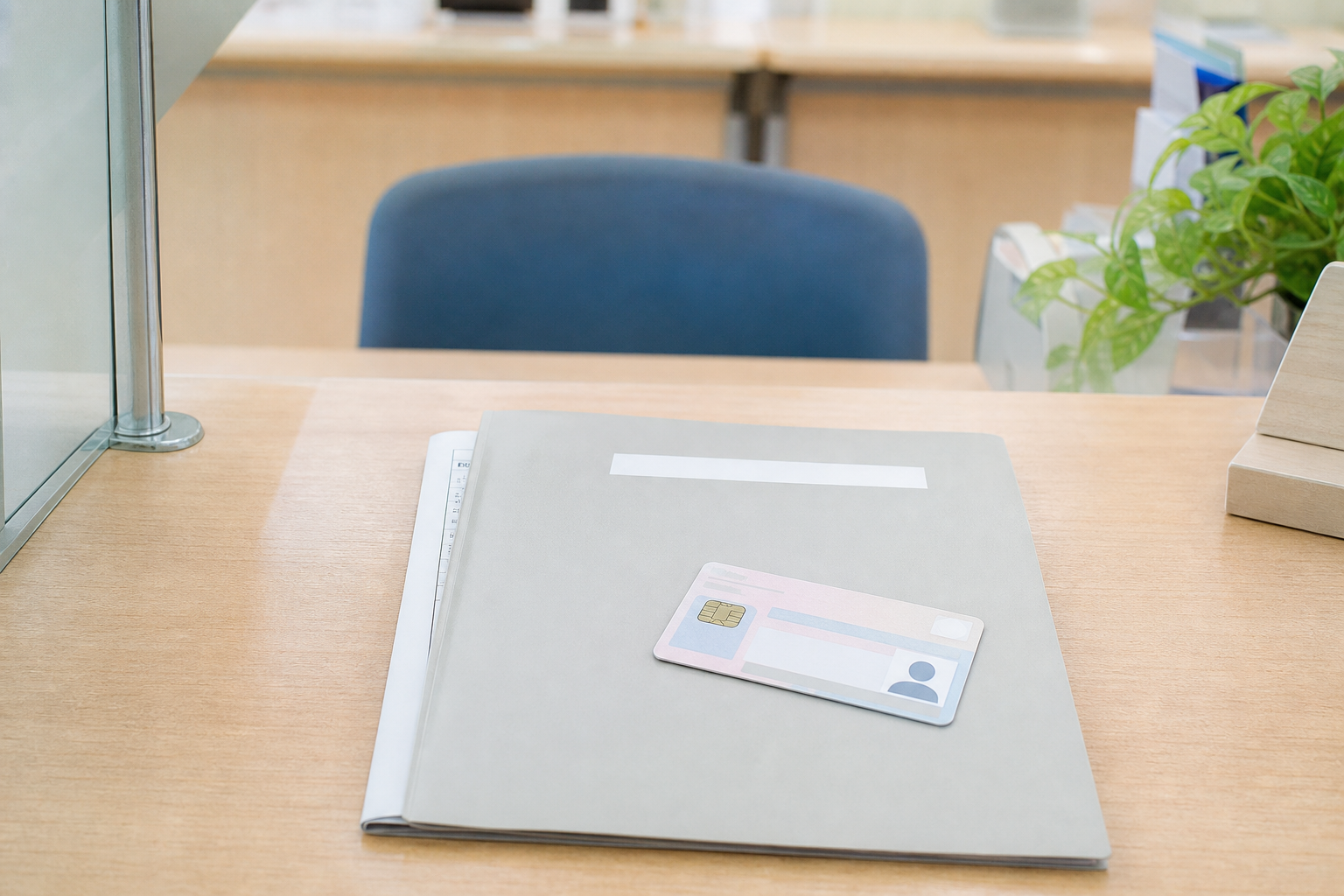 Japanese health insurance card on a clinic reception desk